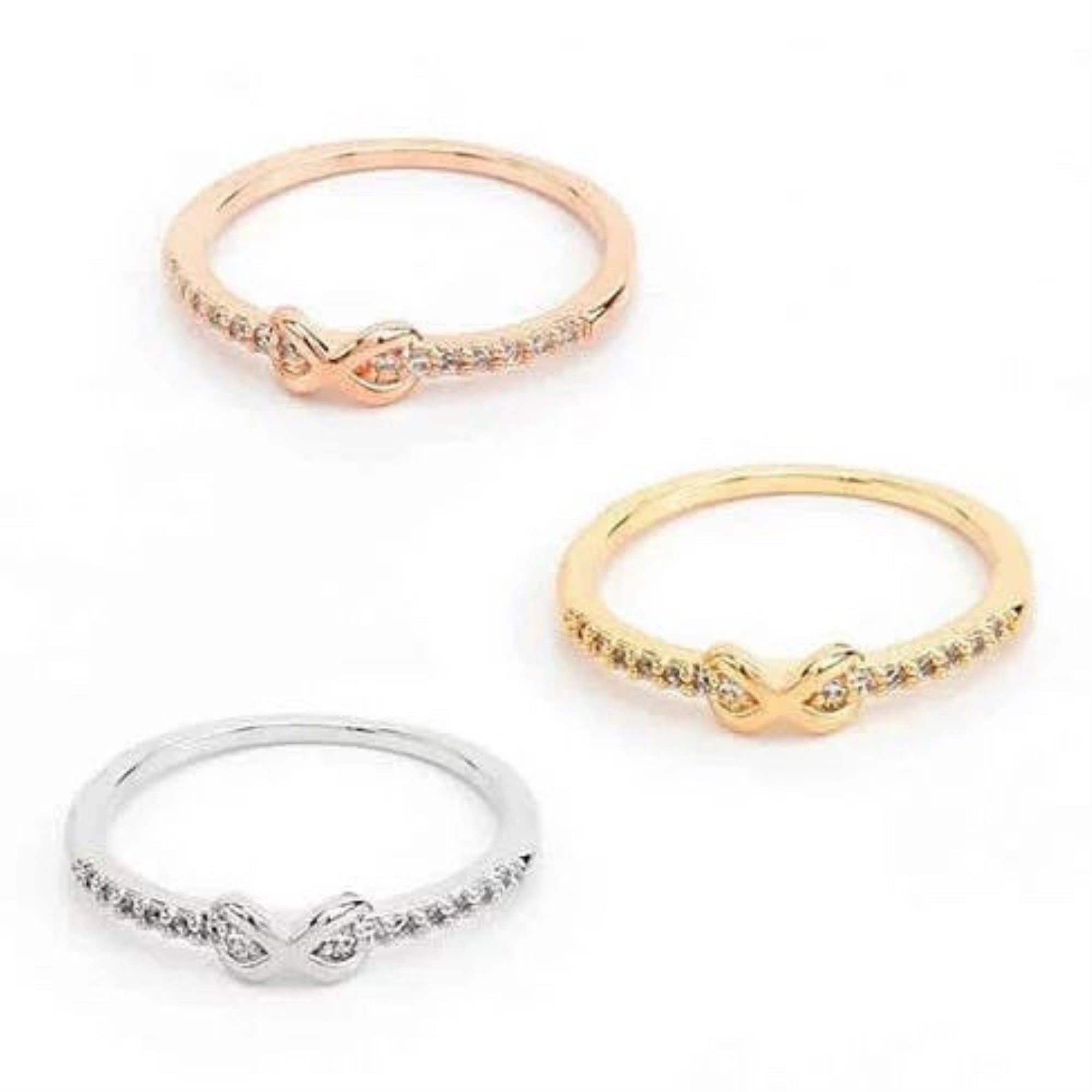 Infinite Love Ring with parade of CZ Diamonds