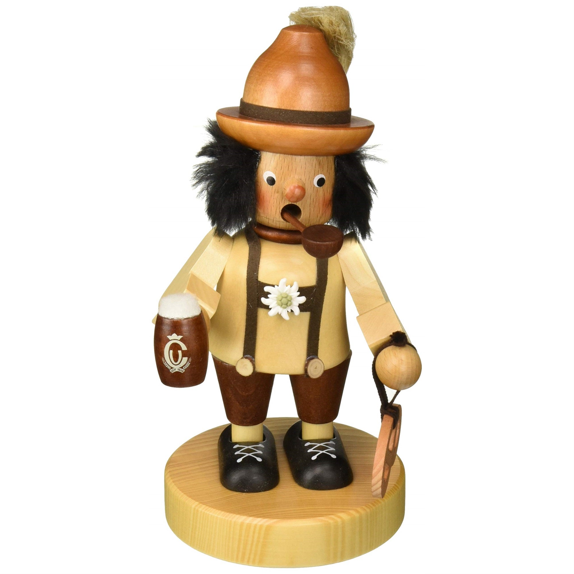 Christian Ulbricht Incense Burner Bavarian Brown 4 x 9 Inch Wood Christmas Figurine