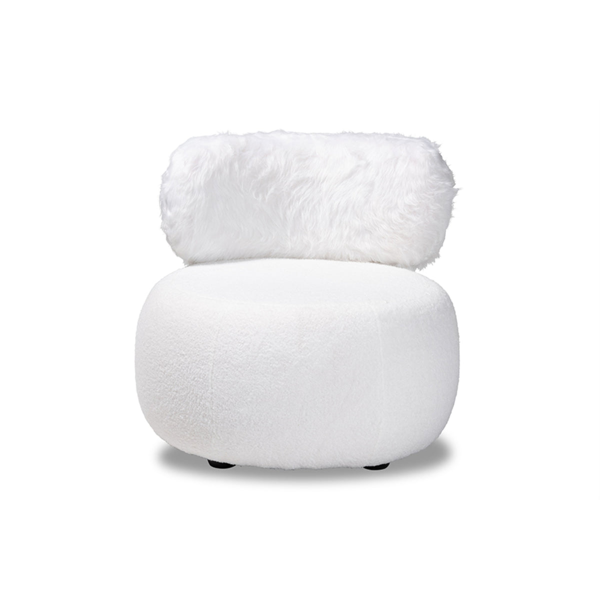 Baxton Studio Tayla Modern And Contemporary White Fabric Upholstered And Black Metal Accent Chair