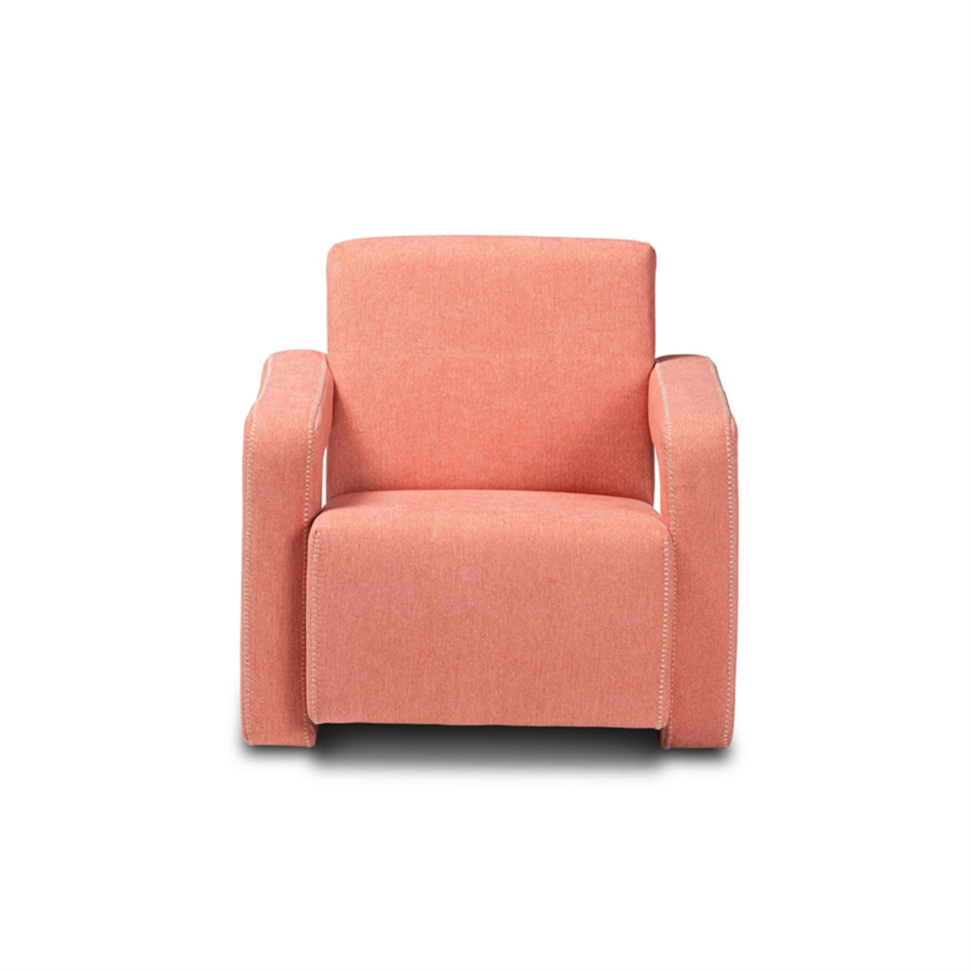 Baxton Studio Madian Modern And Contemporary Light Red Fabric Upholstered Armchair