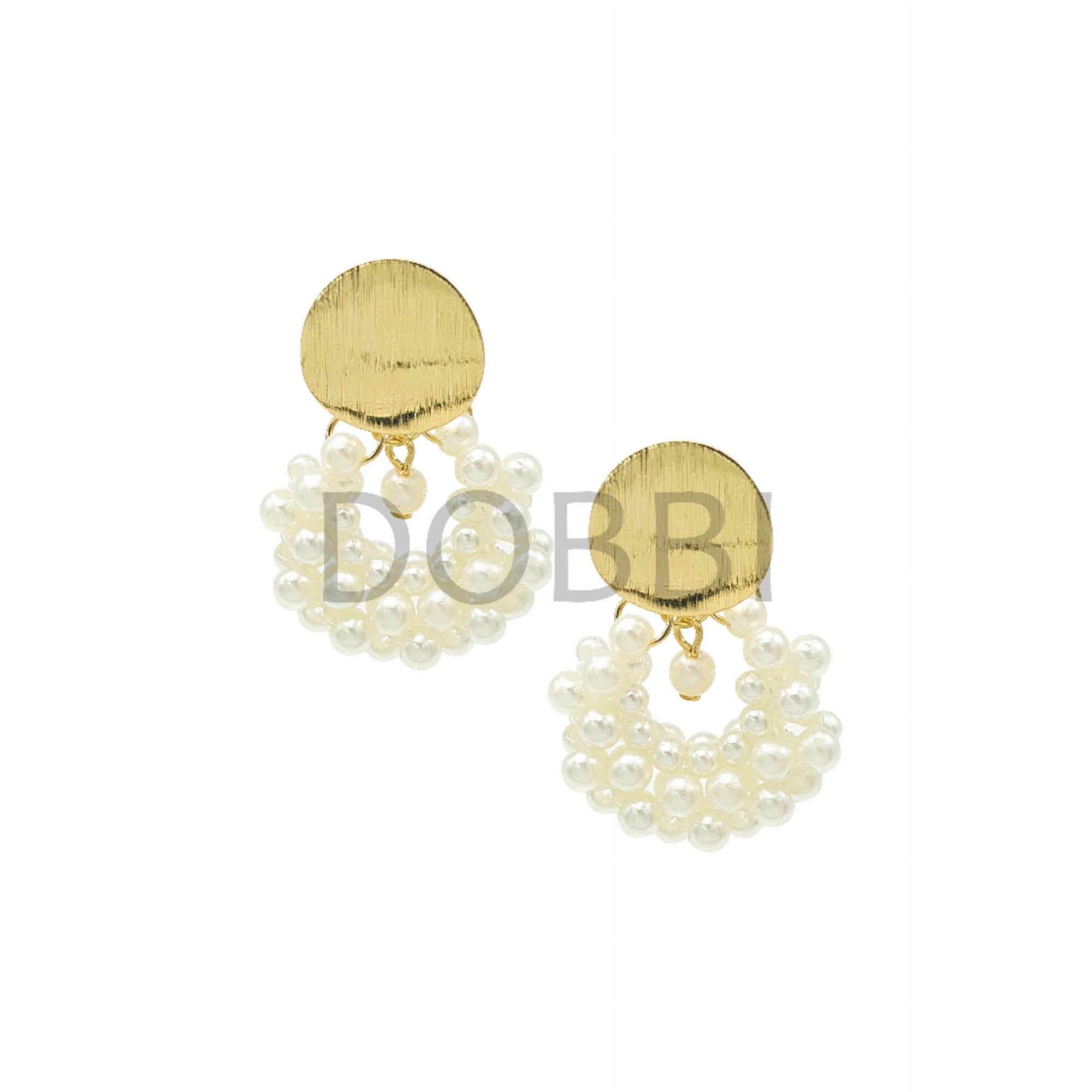 Coin Round Fresh Water Pearl Drop Earrings