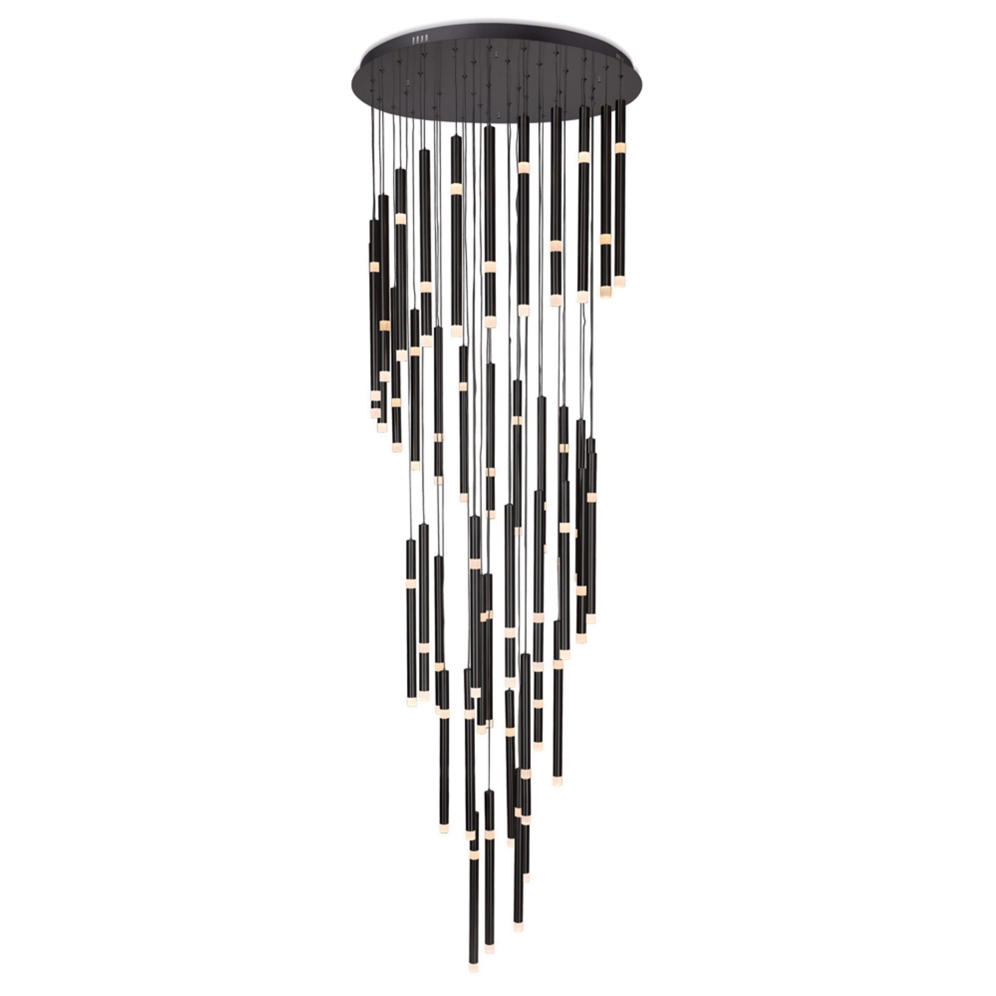 54 Light Led Chandelier With Black Finish