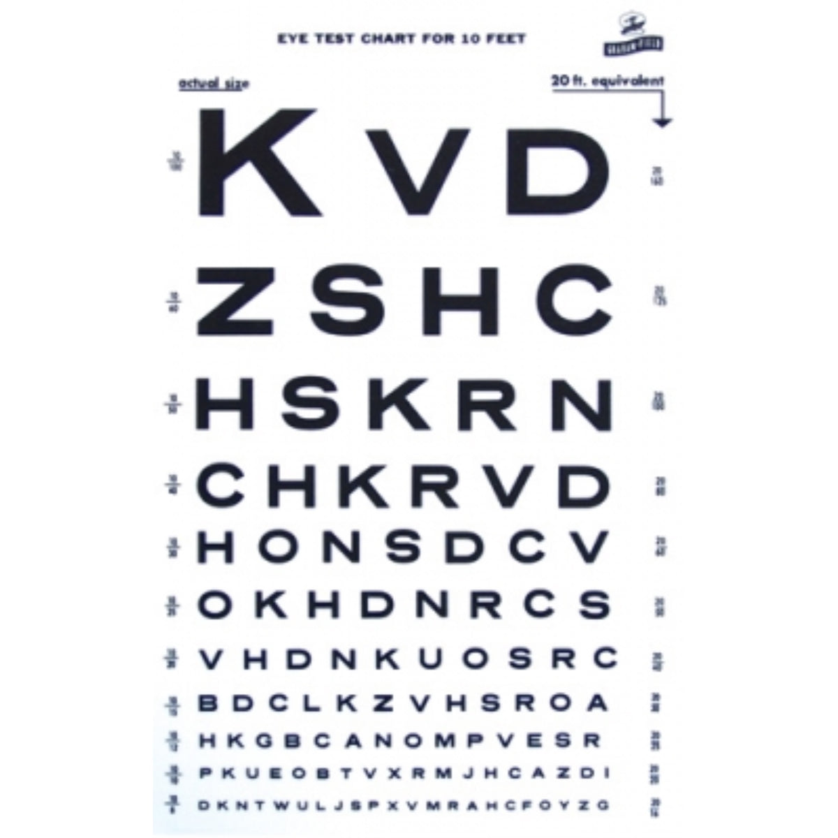 Eye Test Chart Snellen 10 Grafco    14X9