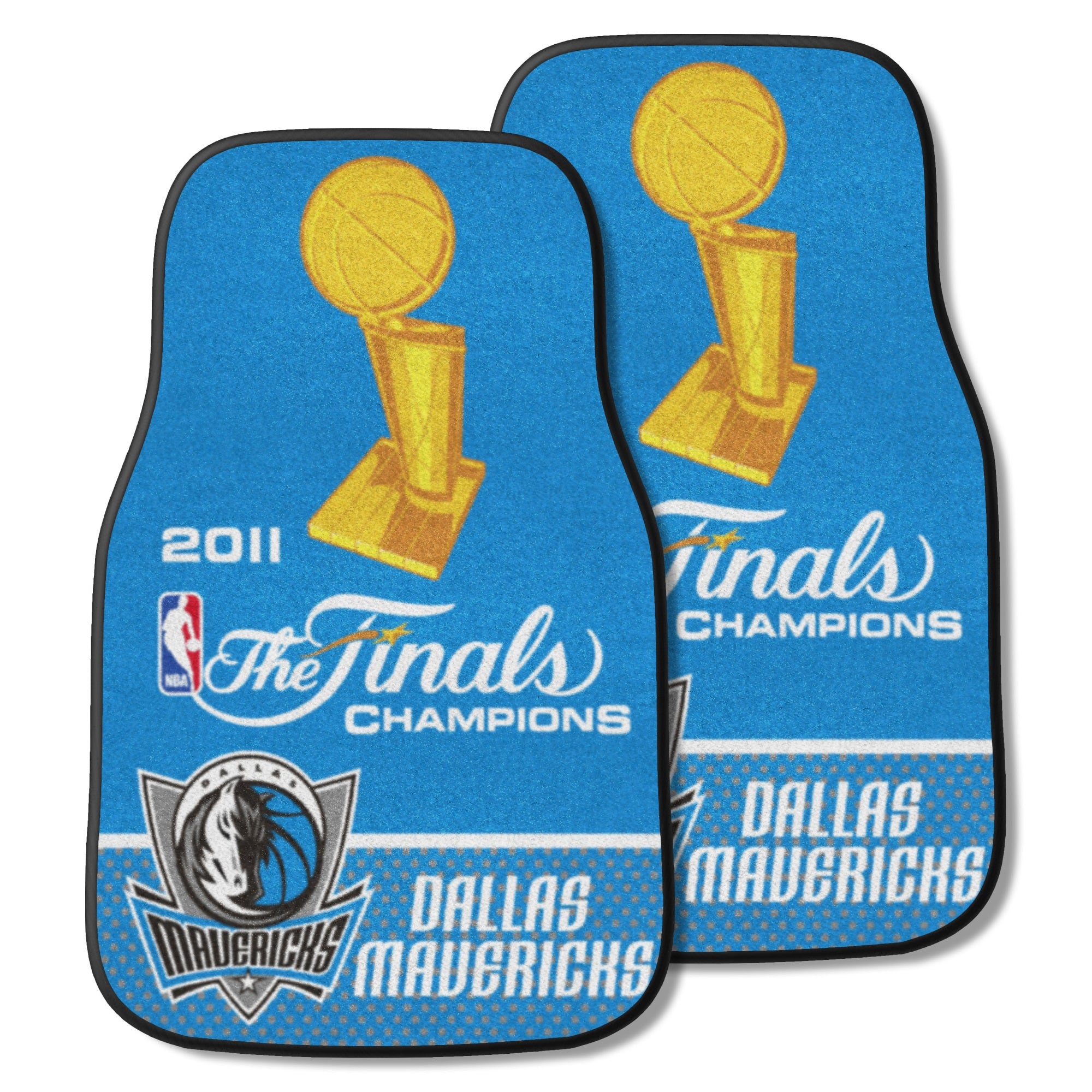 Dallas Mavericks 2011 Nba Champions Front Carpet Car Mat Set - 2 Pieces