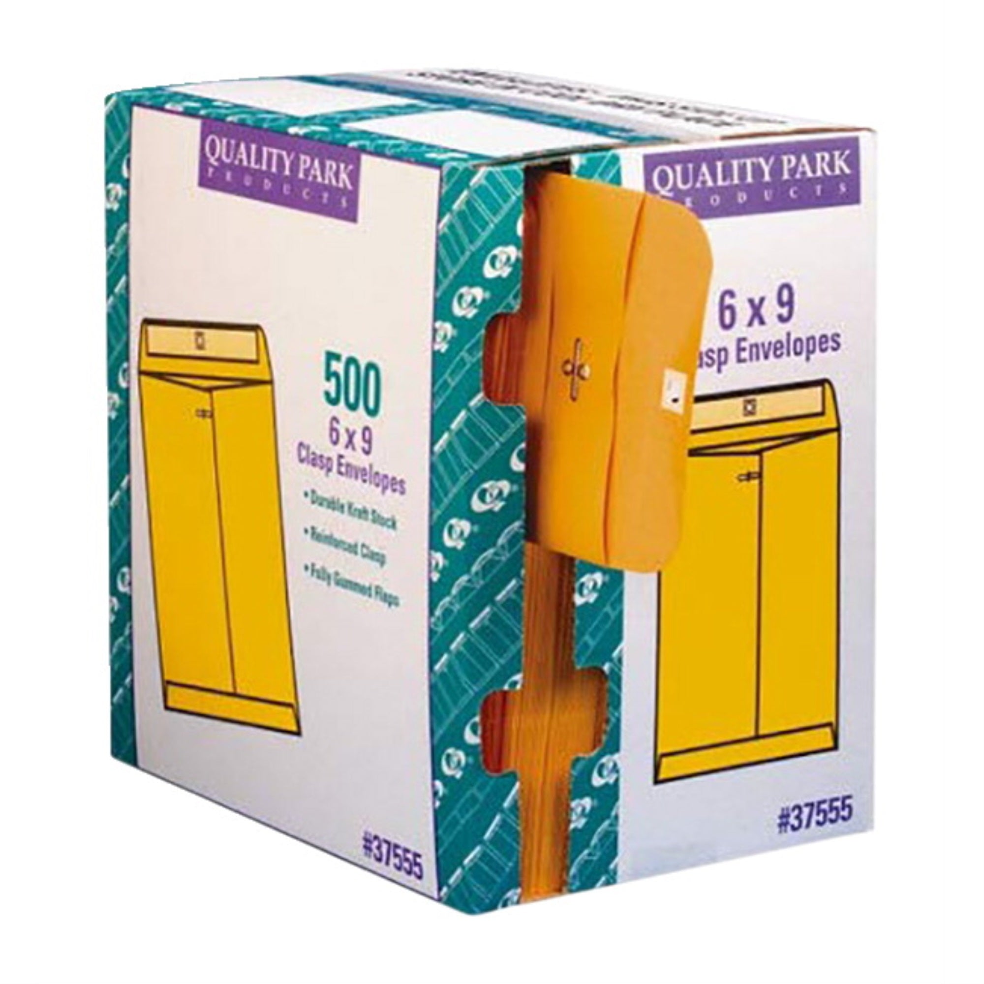 Quality Park Clasp Envelopes In Dispenser, 6 X 9 Inches, Kraft Brown, Pack Of 500