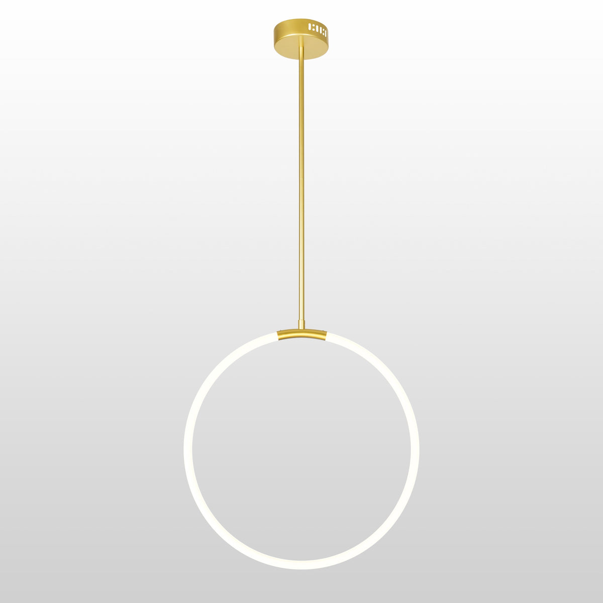 1 Light Led Chandelier With Satin Gold Finish