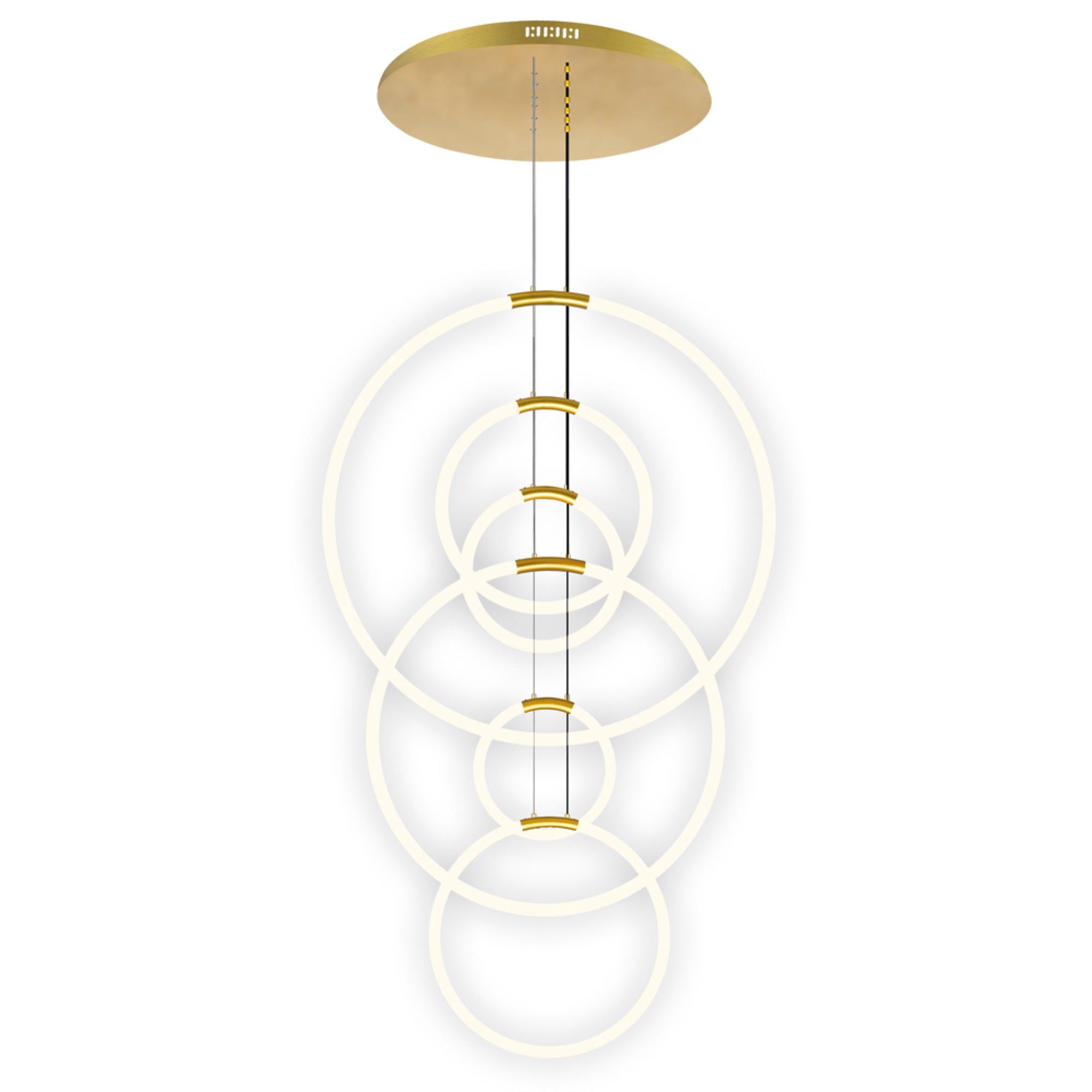 6 Light Led Chandelier With Satin Gold Finish