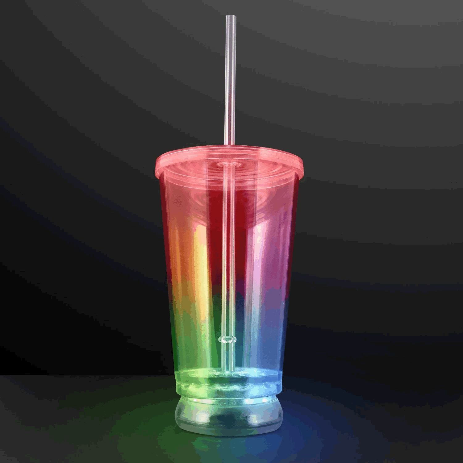 Large Double Wall LED To Go Tumbler Multicolored