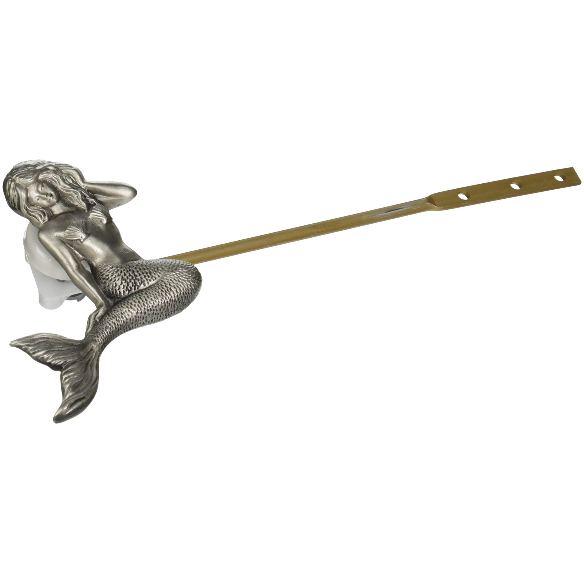 Mermaid Sitting Toilet Flush Handle Front Mount in Satin Pewter Finish
