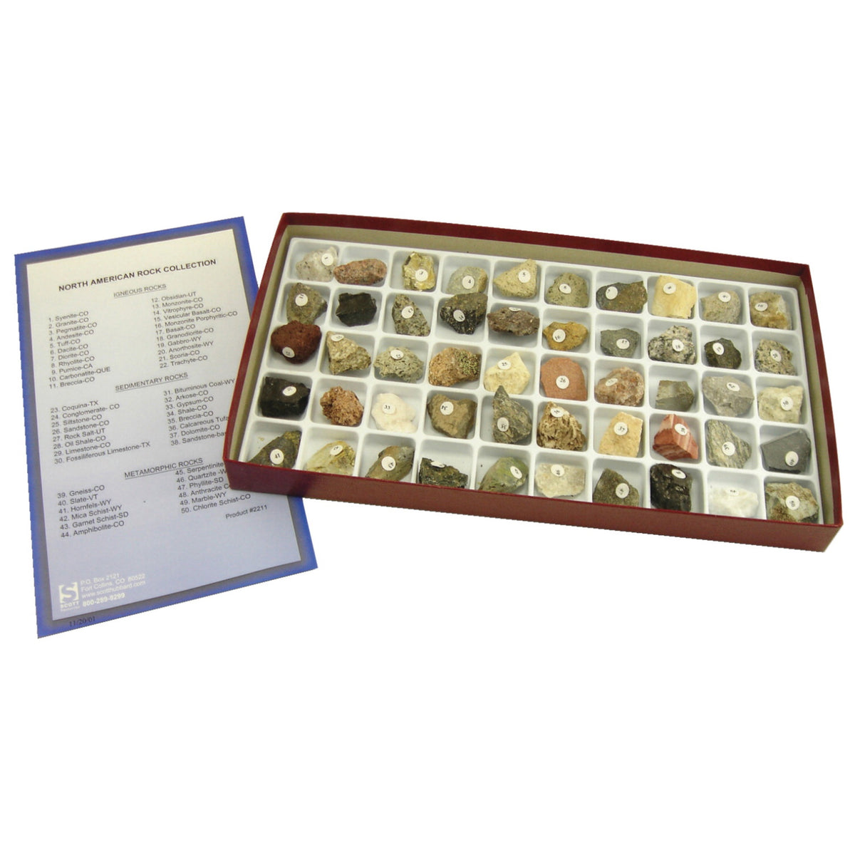 Geoscience North American Rock Collection, Set Of 50