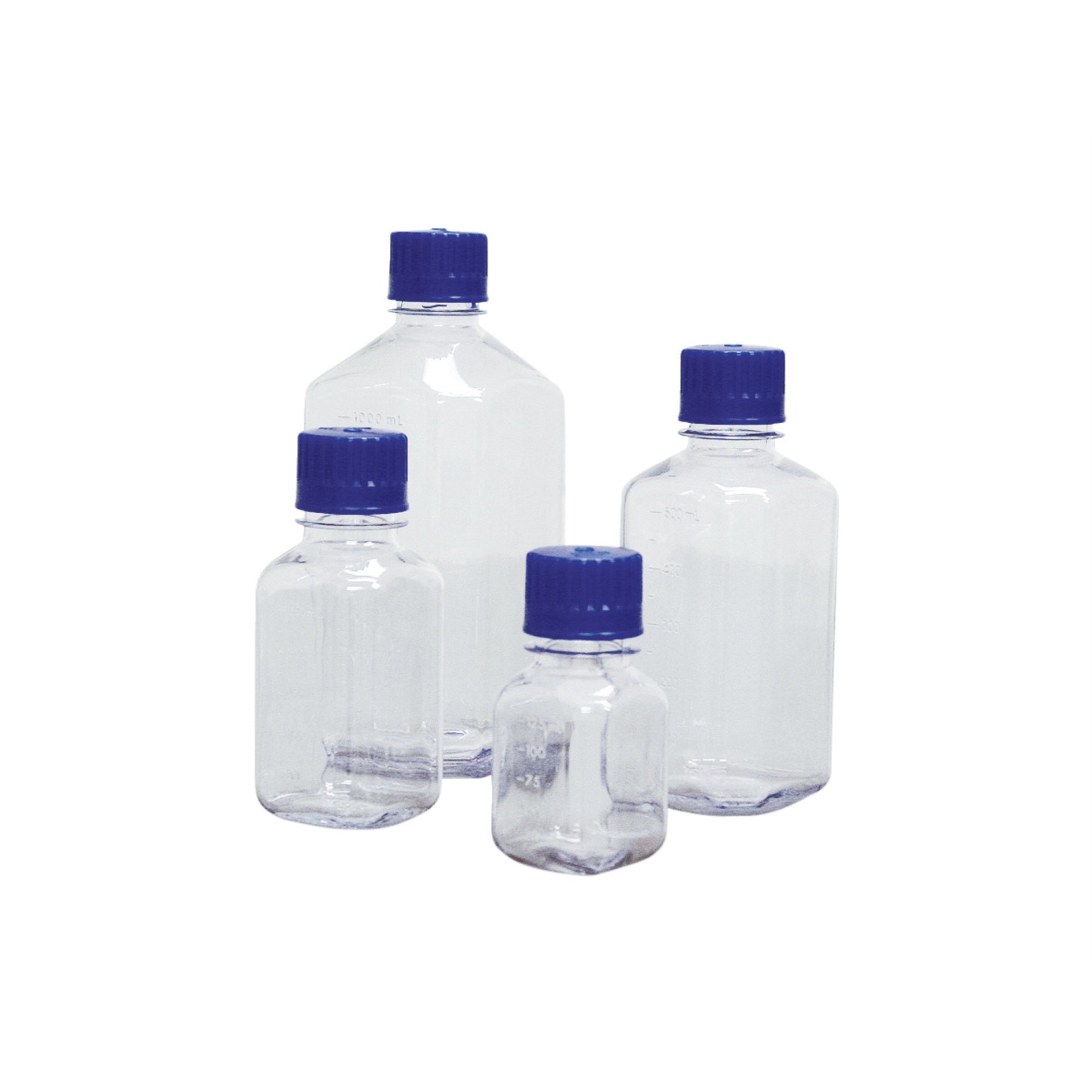 Frey Scientific Square Polycarbonate Media Bottles - 500 Ml - Pack Of 6