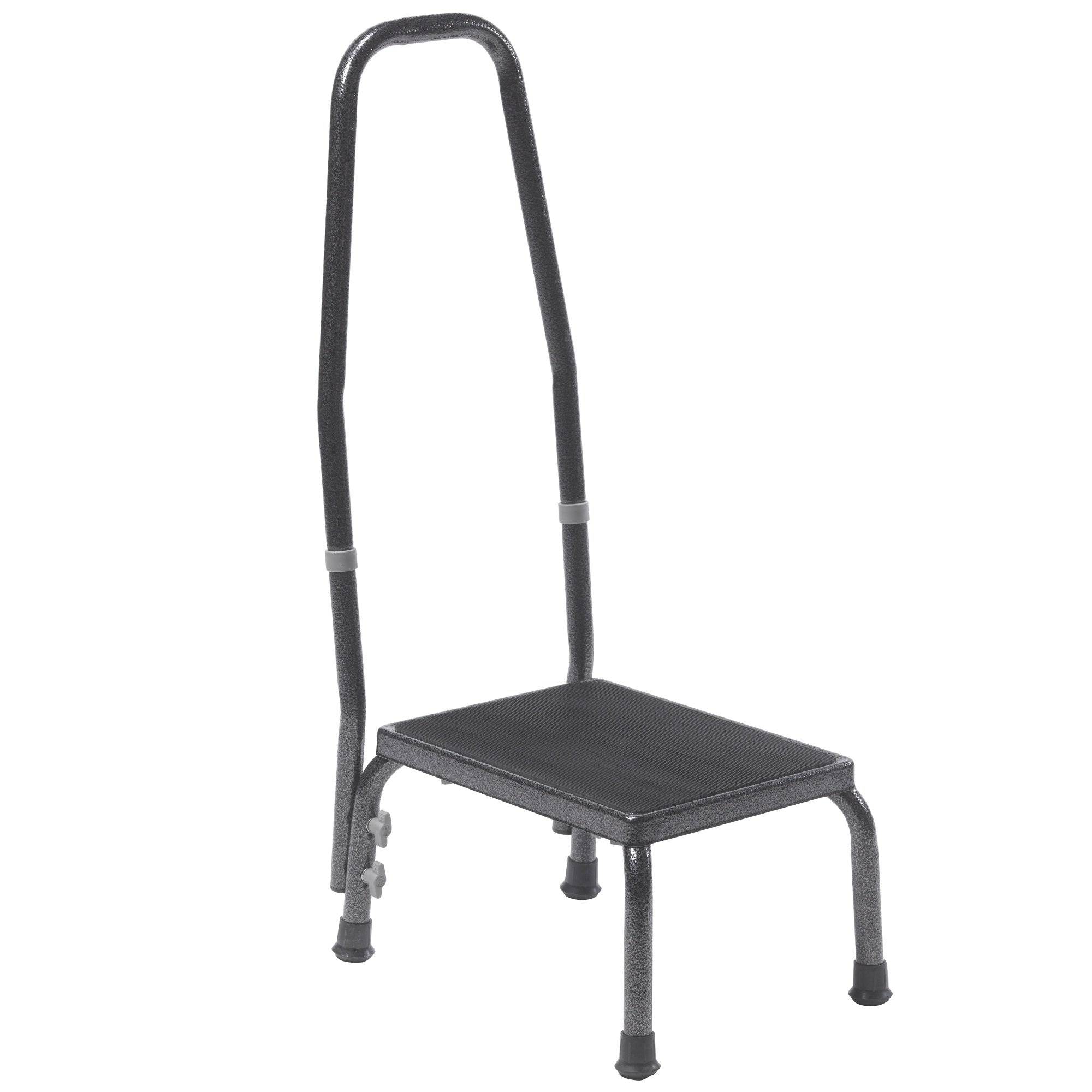 Footstool With Non Skid Rubber Platform And Handrail