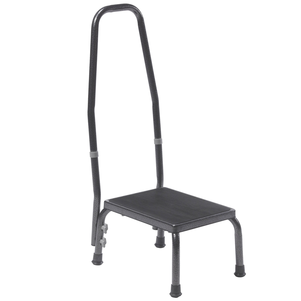 Footstool With Non Skid Rubber Platform And Handrail