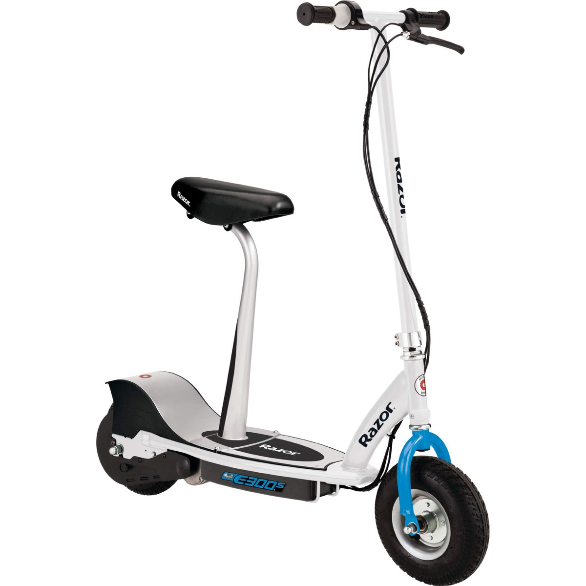 E300S Seated Electric Scooter - White/Blue (Ista)