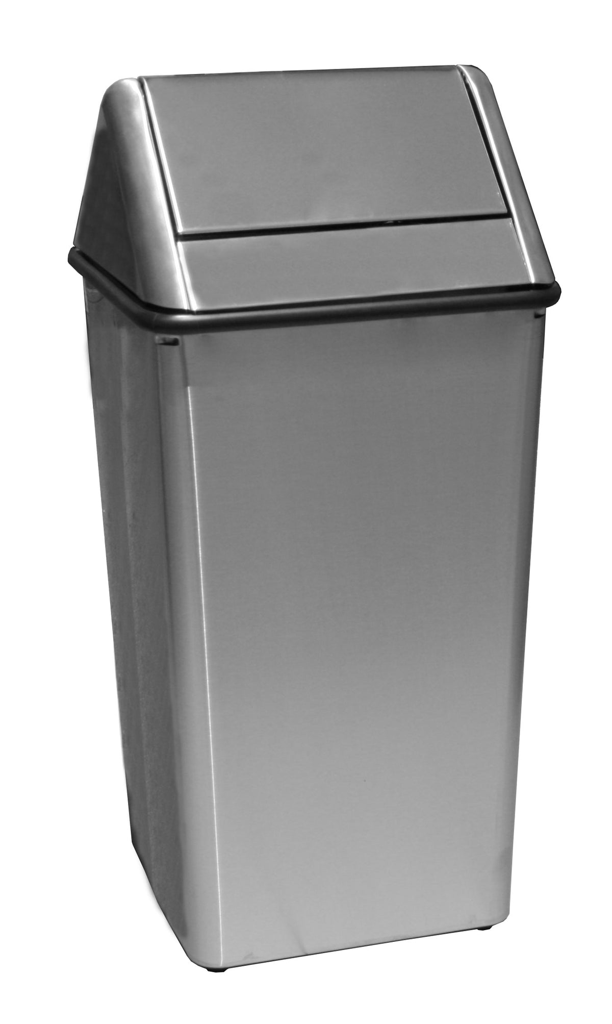 1311Htss-Vv Ergode Swingtop Stainless Steel Hamper With Swing Top, Rubber Gasket, 4 Feet, And Optional Plastic Liner