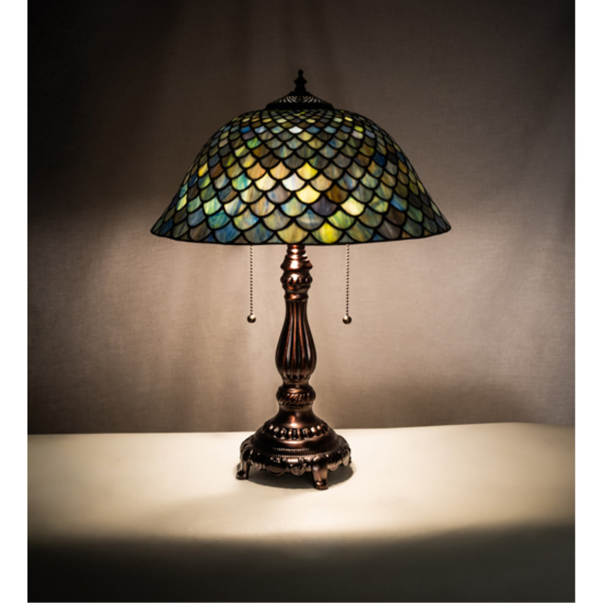 22' High Tiffany Fishscale Table Lamp