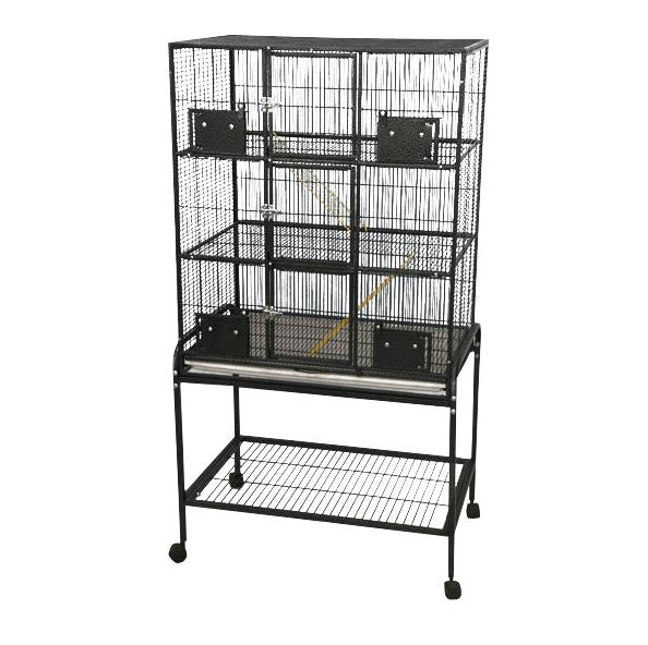 32'X21' - 3 Level Animal Cage With Removable Base 13221-Sa Black