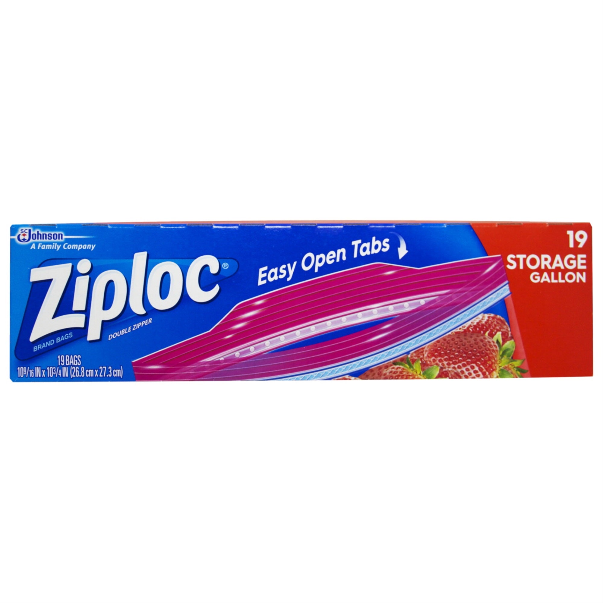 Ziploc Storage Bags, Gallon Size, 10-9/16 X 10-34 Inches, Pack Of 19