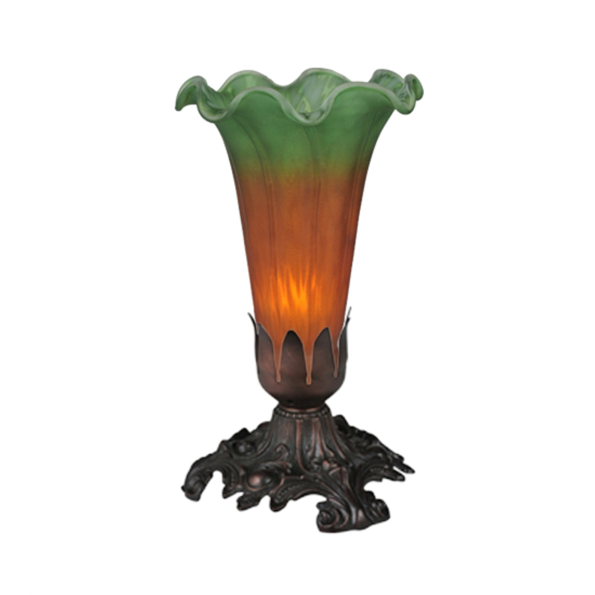 7' High Amber/Green Pond Lily Accent Lamp