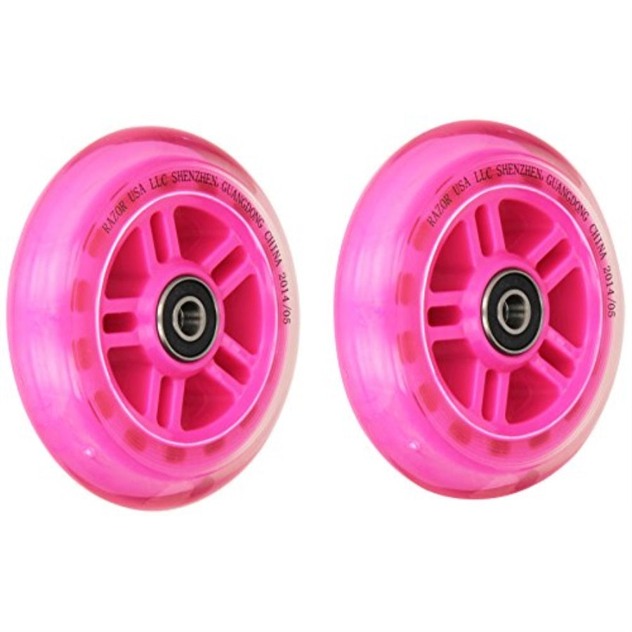 A Scooter Series Wheels With Bearings (Set Of 2) - Pink