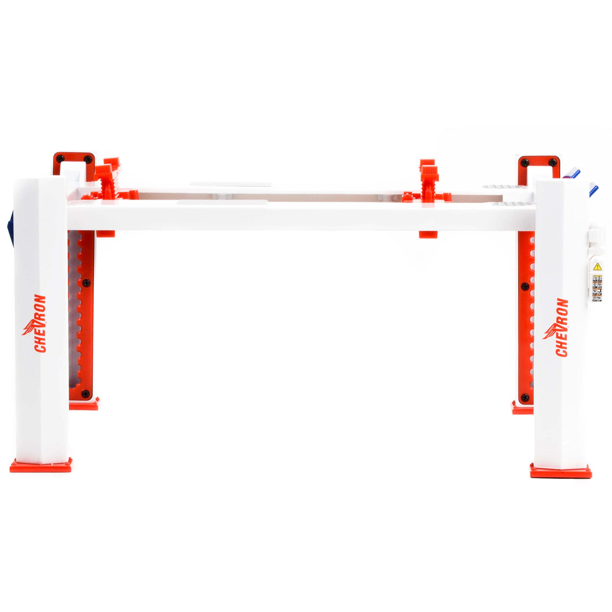 Adjustable Four Post Lift 'Chevron Gasolines' For 1/18 Scale Diecast Model Cars By Greenlight