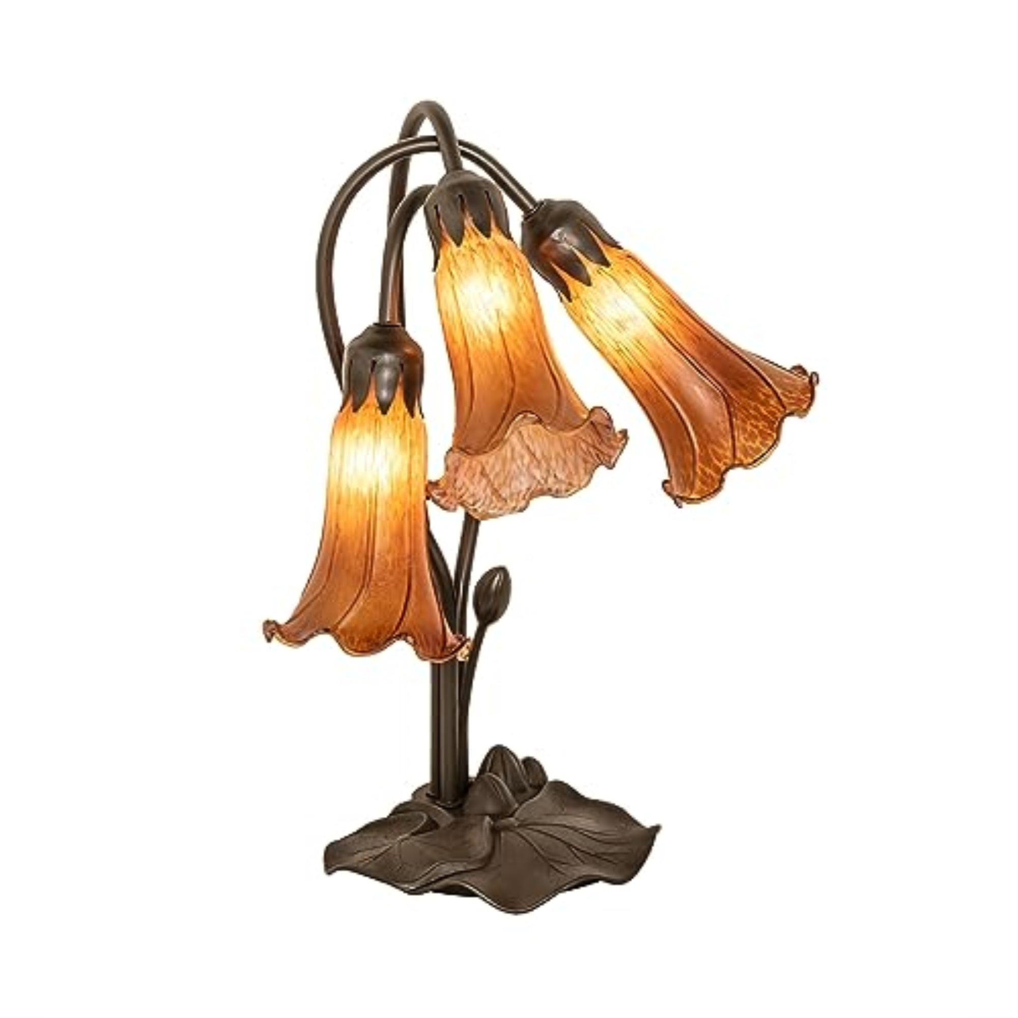 16' High Amber Tiffany Pond Lily 3 Light Accent Lamp