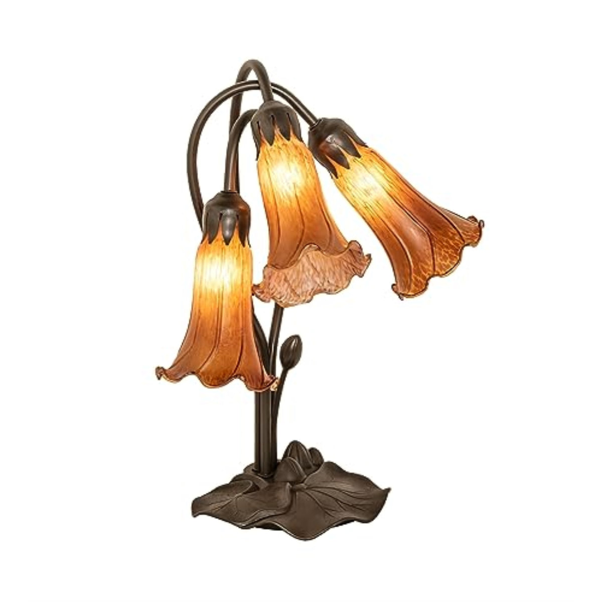 16' High Amber Tiffany Pond Lily 3 Light Accent Lamp