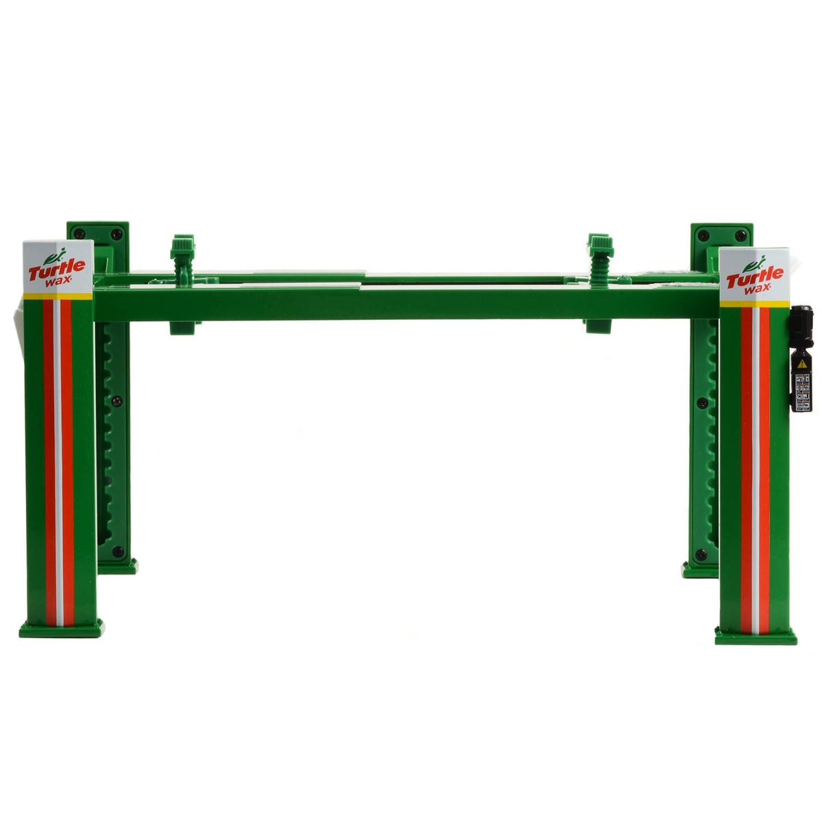 Adjustable Four Post Lift Turtle Wax Green 1/18 Diecast Model By Greenlight