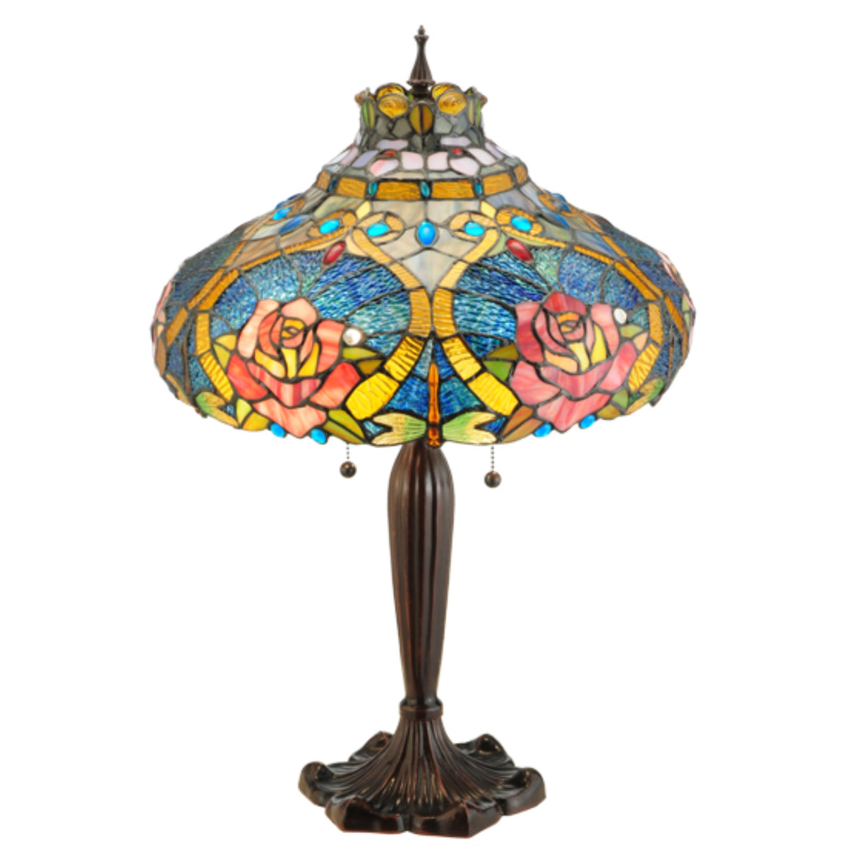 26'H Dragonfly Rose Table Lamp