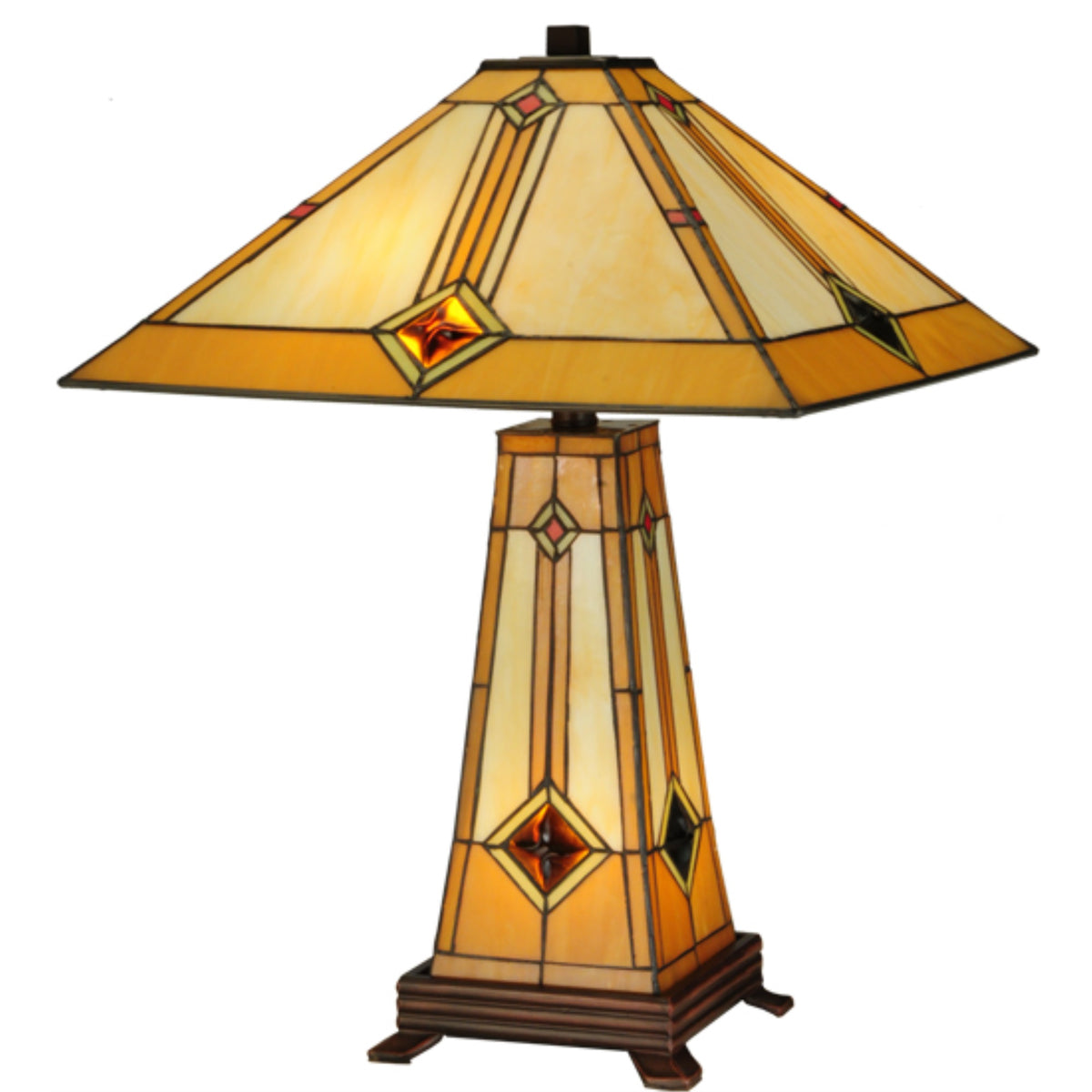 23'H Diamond Mission Lighted Base Table Lamp