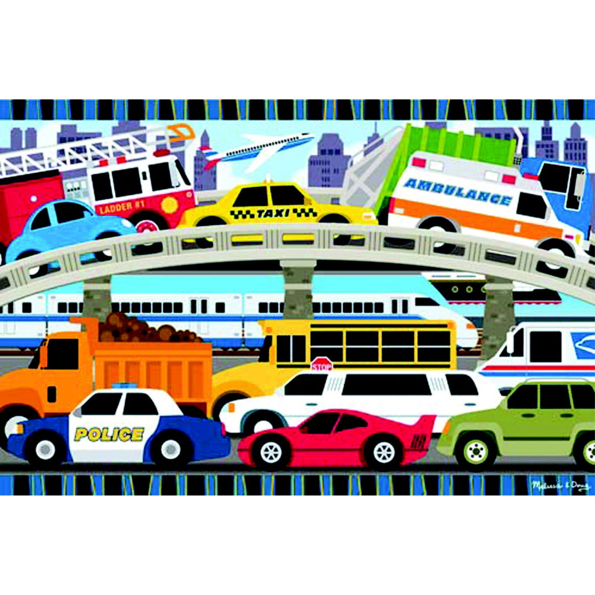 Melissa &Amp; Doug Traffic Jam Floor Puzzle