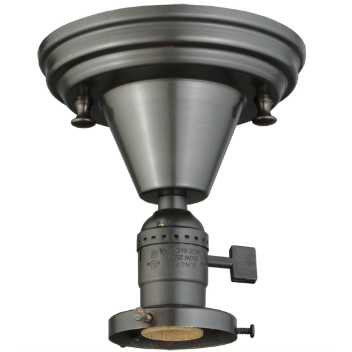 5.25'W Revival Paddle Socket 1 Lt Flushmount Hardware