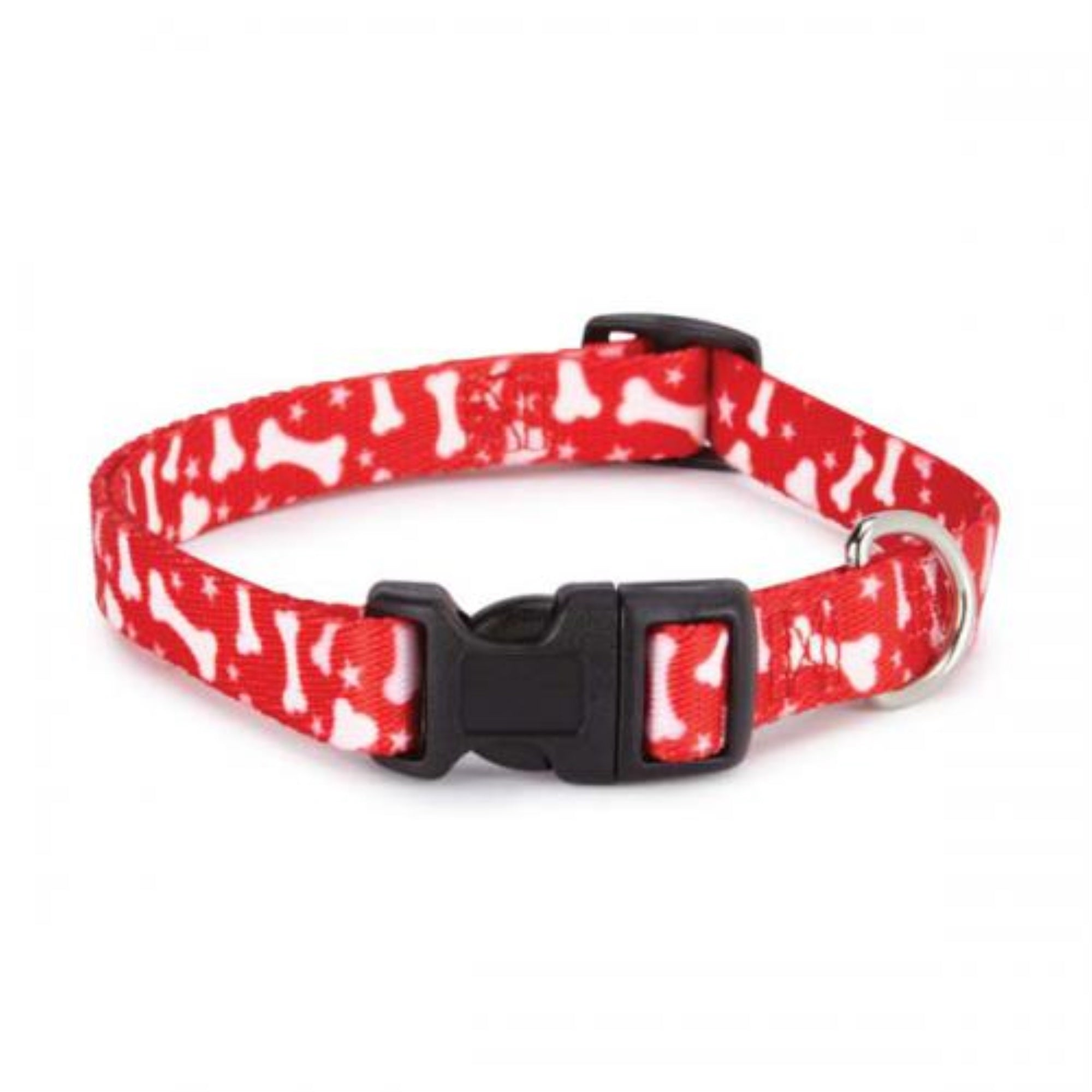 Casual Canine Patterns Collar Bone 6-10In Red