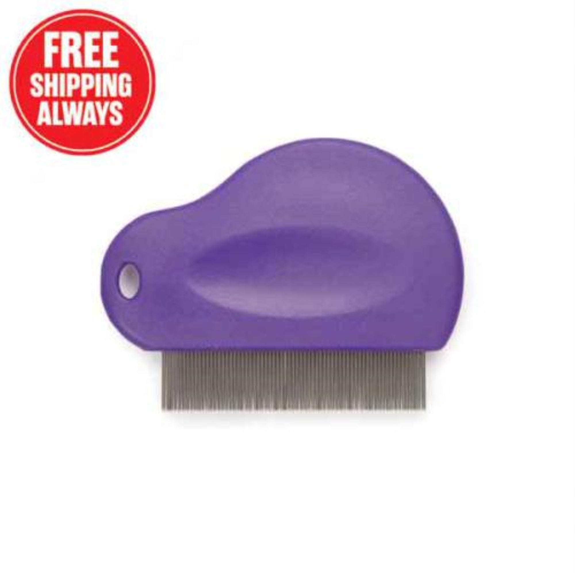 Mg Contoured Grip Flea Comb Purple