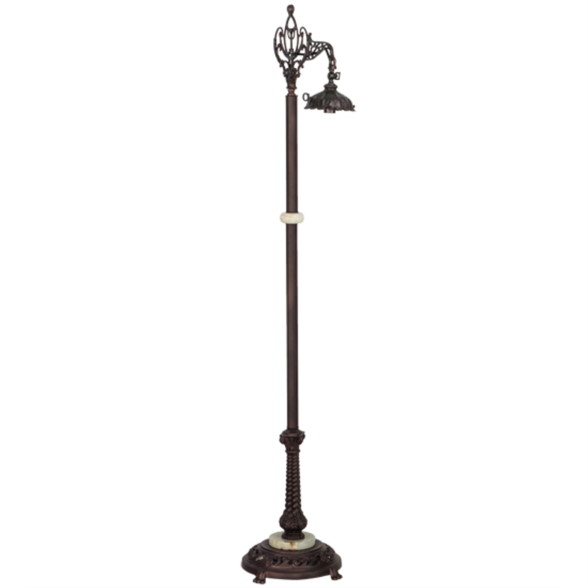60'H Mahogany Bronze Bridge Arm Floor Base