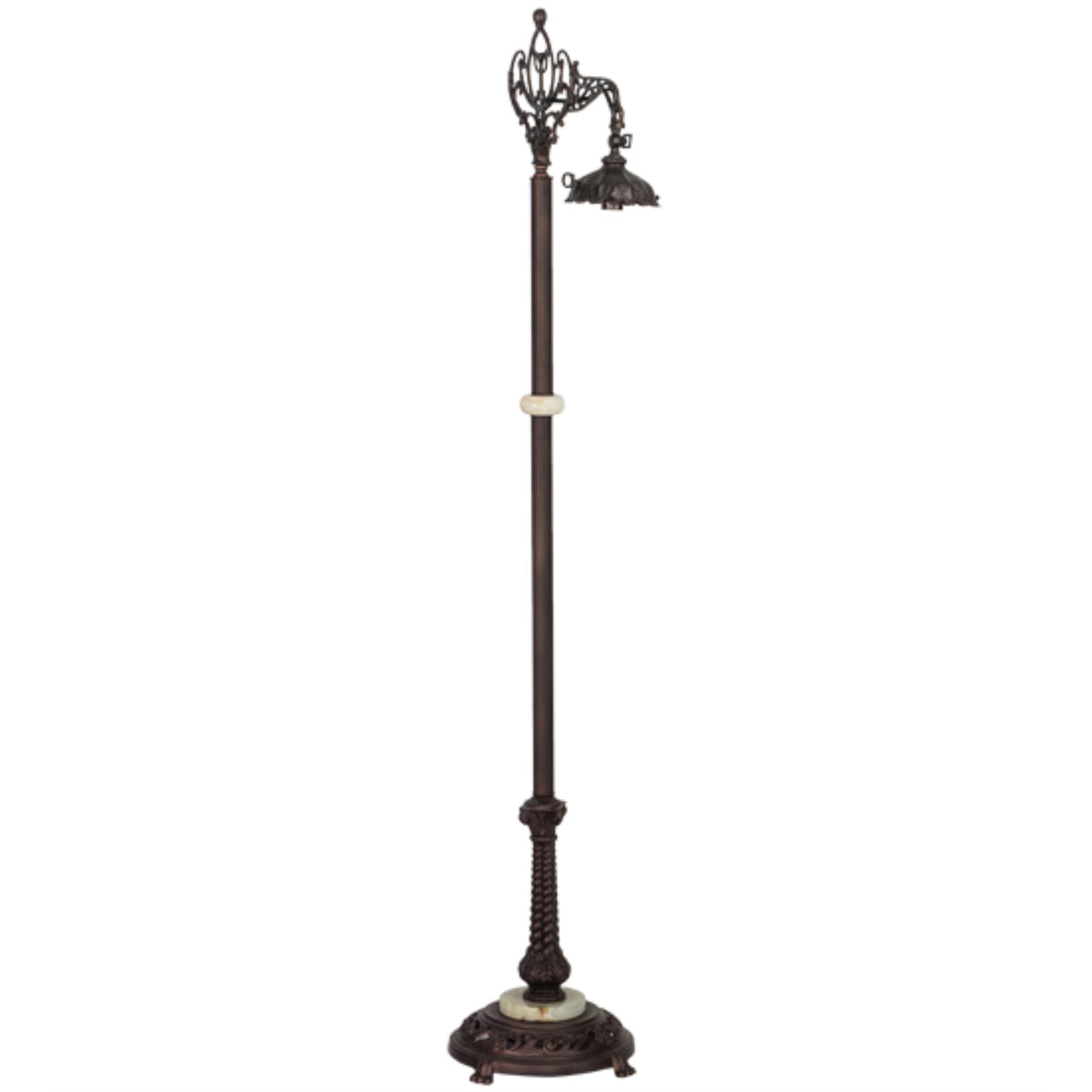 60'H Mahogany Bronze Bridge Arm Floor Base