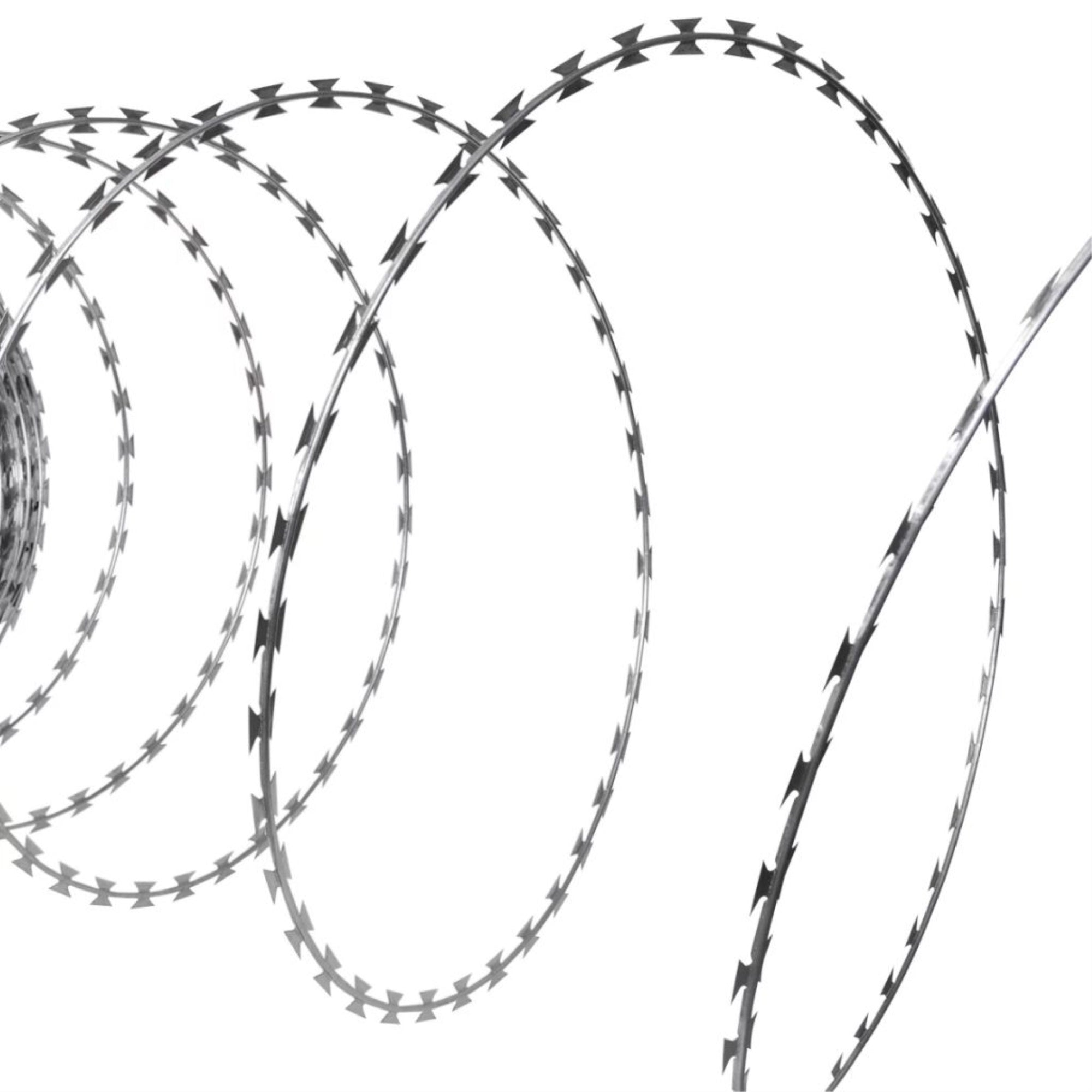 Nato Razor Wire Helical Wire Roll - Galvanized Steel 328' - Ultimate Outdoor Security Solution - Long-Lasting Performance - Deter Intruders - Enhance Safety Measures