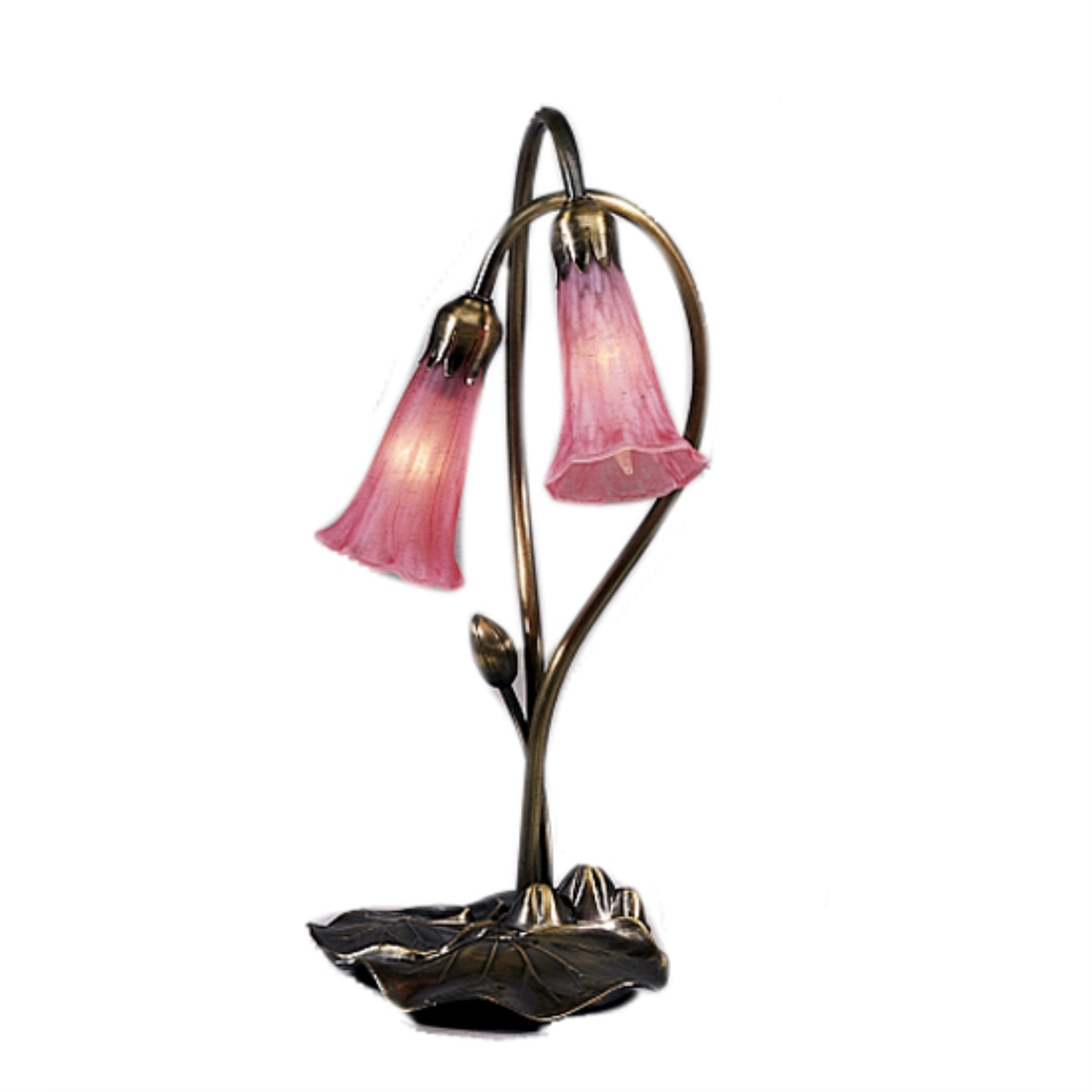 16'H Pink Pond Lily 2 Lt Accent Lamp