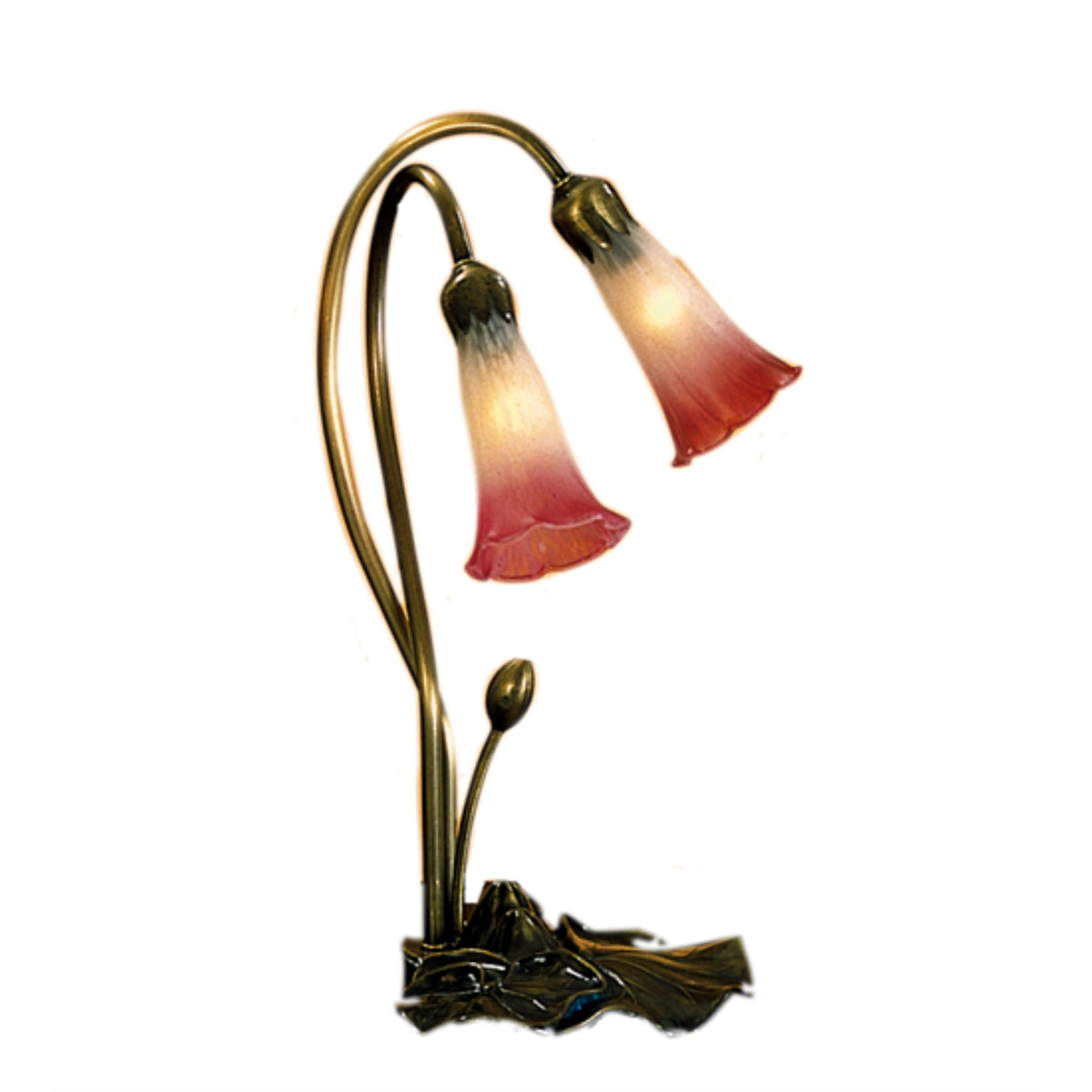 16'H Pink/White Pond Lily 2 Lt Accent Lamp