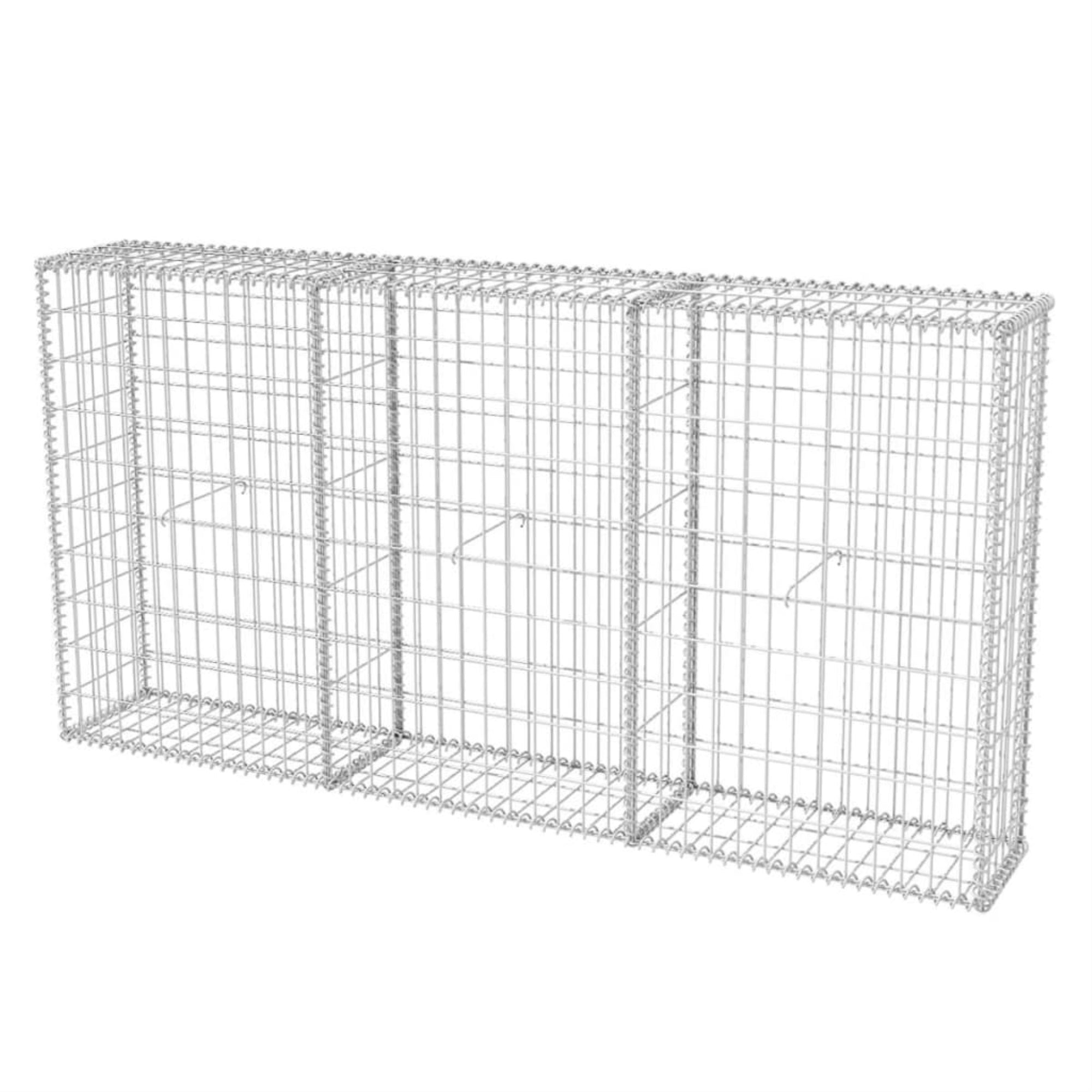 Galvanised Steel Gabion Basket - 78.7'X11.8'X39.4' - Durable Retaining Wall Solution - Rust Resistant - Easy Construction - Ideal For Garden Projects