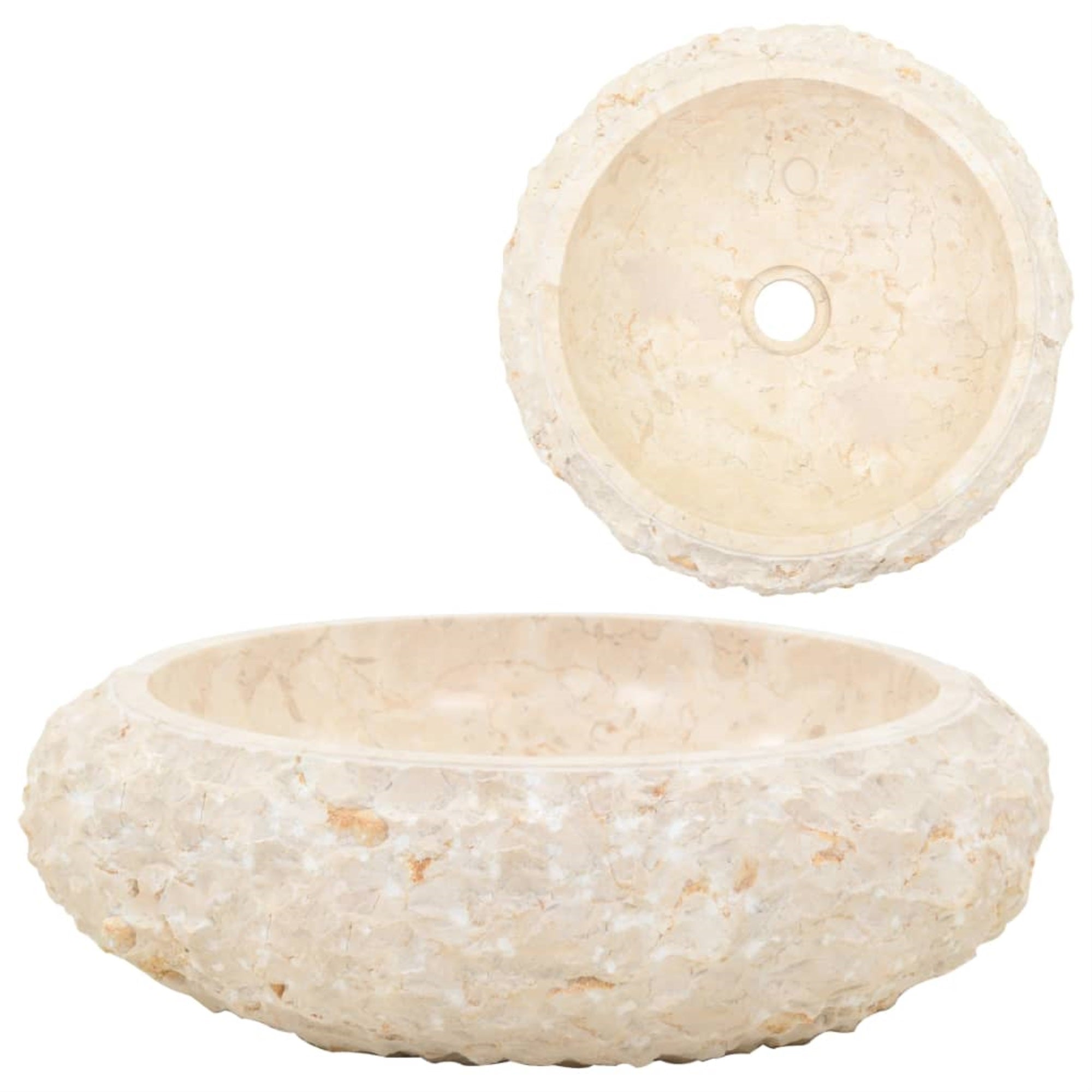 Vidaxl Sink 15.7'X4.7' Marble Cream