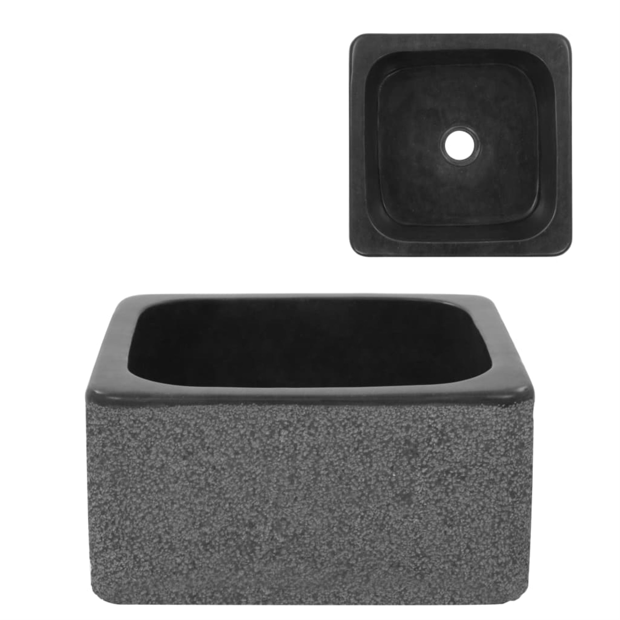 Vidaxl Sink 11.8'X11.8'X5.9' Riverstone Black