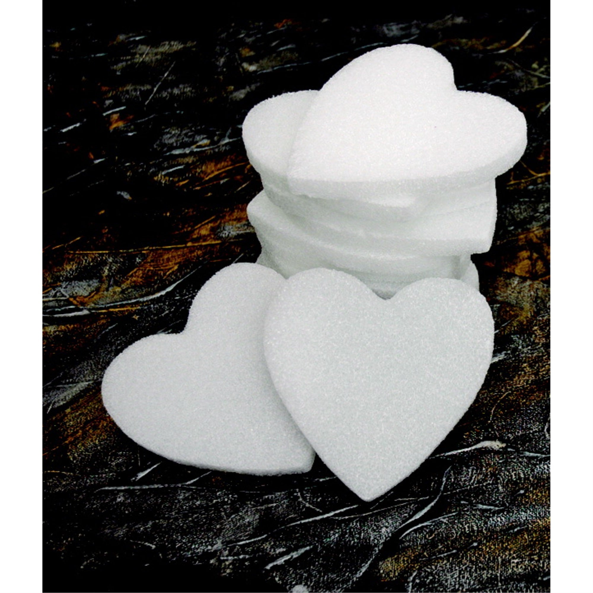 Floracraft Styrofoam Hearts, 1/2 x 3 Inches, White, Pack of 12