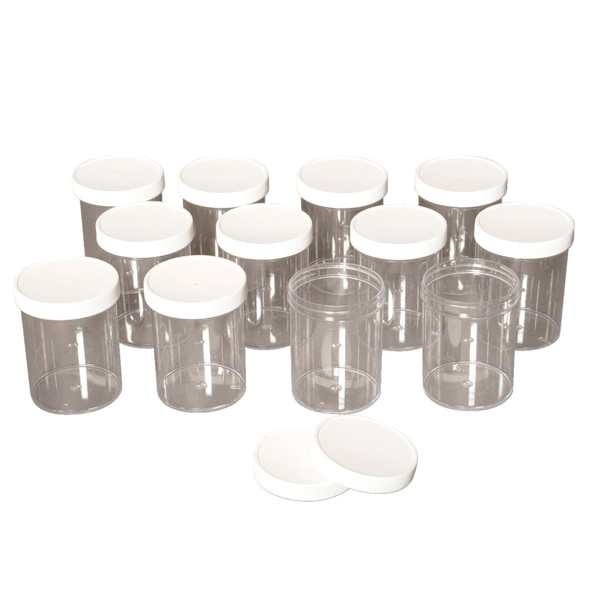 Gsc Frey Scientific Unbreakable Jar, 8 Oz., Polyethylene Terephthalate Jar, Polypropylene Lid, Pack Of 12