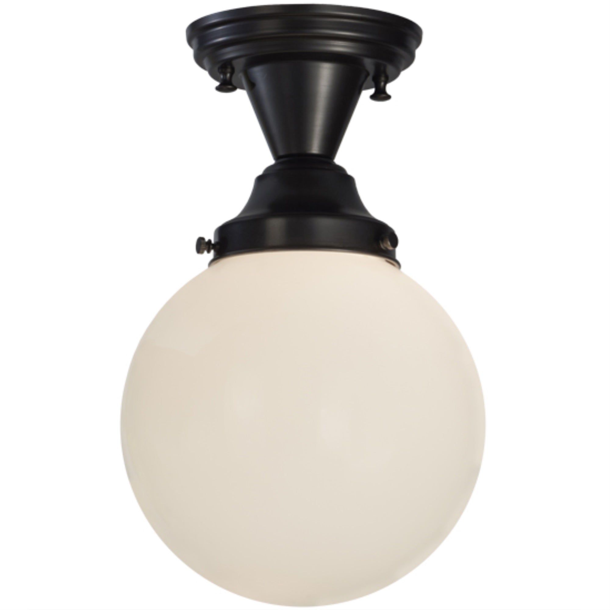 8'W Revival Schoolhouse White Globe Semi-Flushmount