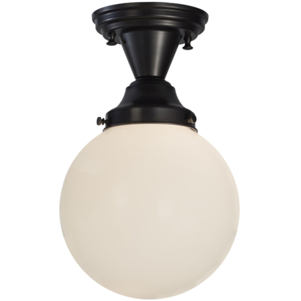 8'W Revival Schoolhouse White Globe Semi-Flushmount