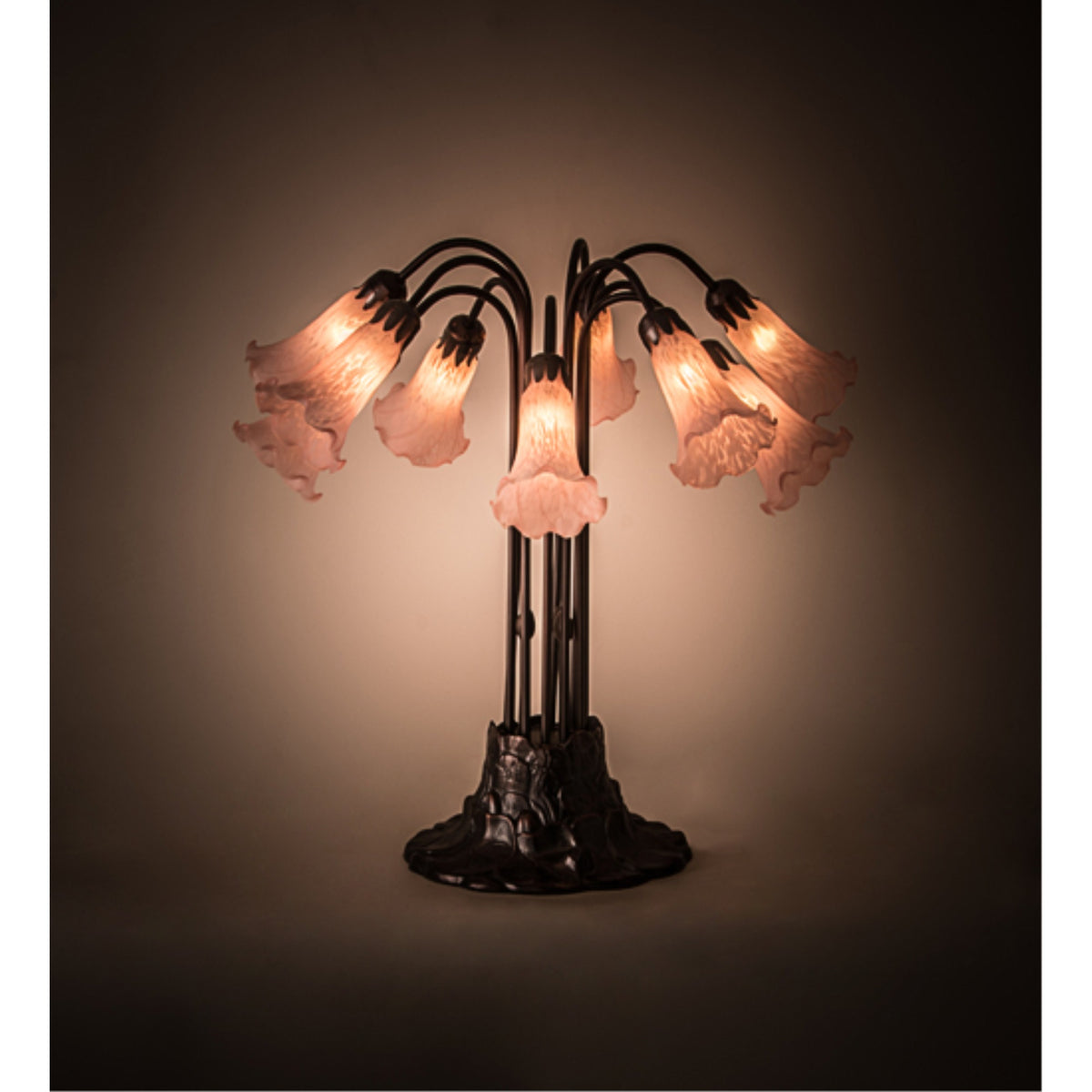 24'H Pink Pond Lily 10 Lt Table Lamp