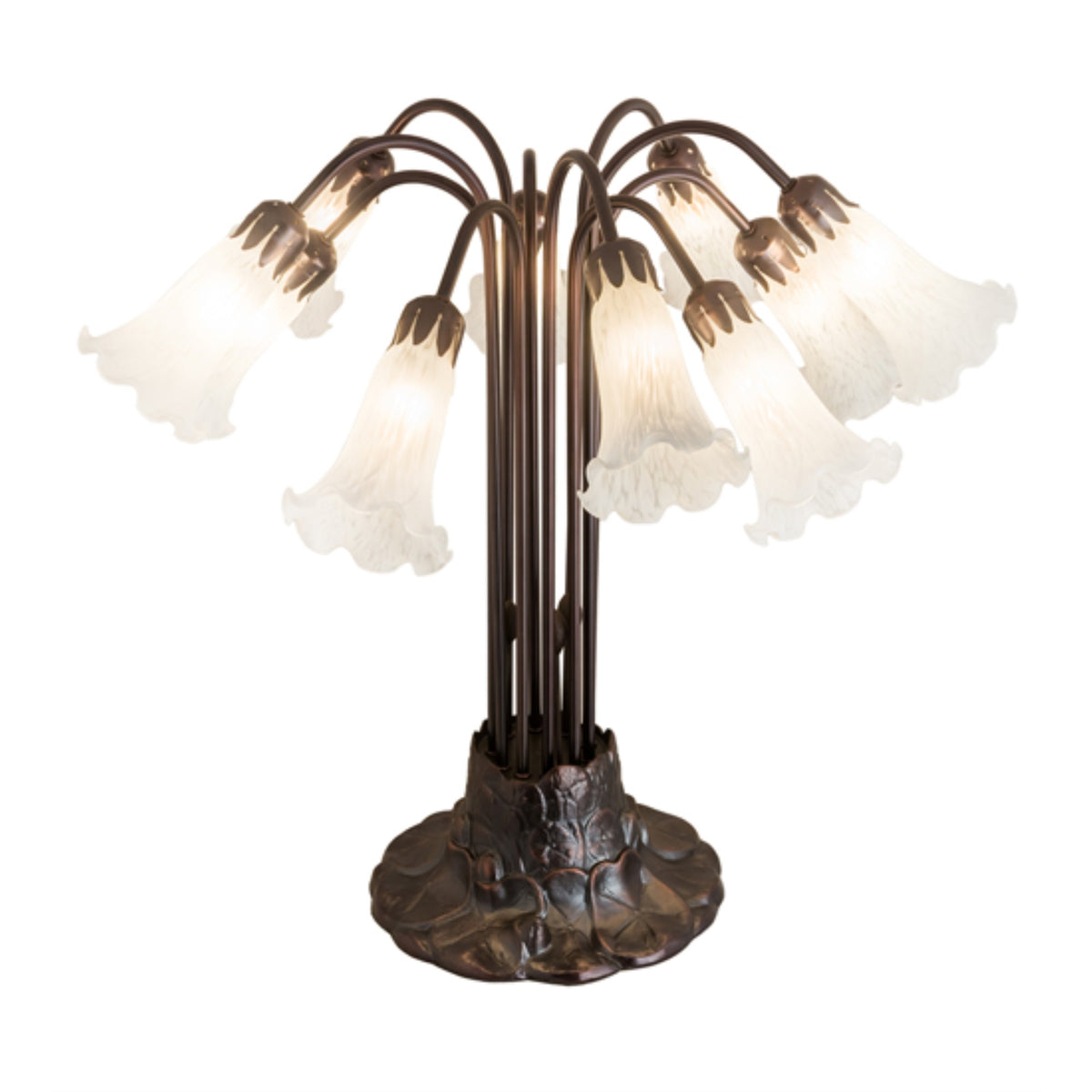22'H White Pond Lily 10 Lt Table Lamp
