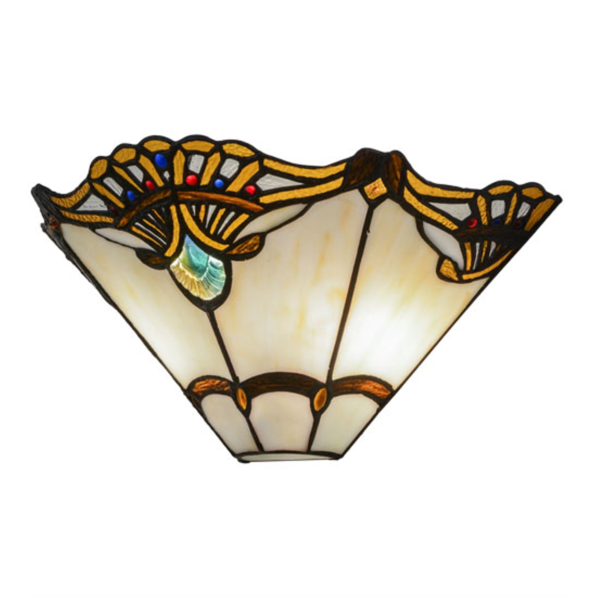14.5'W Shell With Jewels Wall Sconce