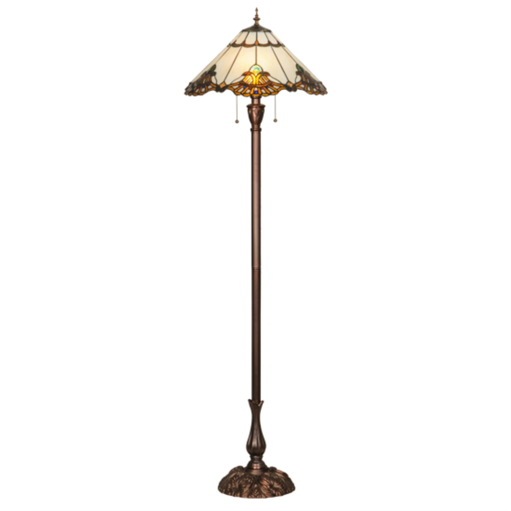 63'H Shell With Jewels Floor Lamp